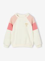 Colorblock meisjessweater ecru
