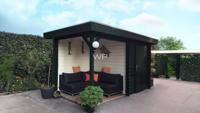Woodpro Friesland Tuinhuis 400x200 cm 28 mm vuren blank- Plat dak- Onbehandeld vurenhout- Woodpro