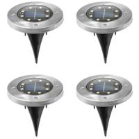 HI - Solar grondspots - 12x st - 12 cm - zonne-energie - tuinlampen - tuinverlichting