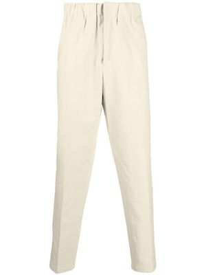 Jil Sander pantalon en coton à taille élastiquée - Jaune