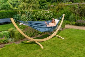 Tropilex Hangmatset Double 'Wood & Organic' Jeans - Blauw - Braziliaans - 180 kg