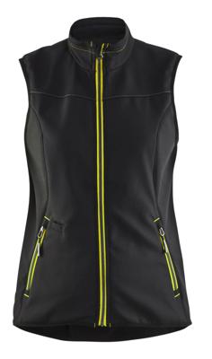 Blåkläder Dames softshell bodywarmer 38512516 | Zwart/High-Vis Geel | Maat XL - 7330509647707