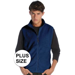 Grote maten fleece outdoor bodywarmer navy blauw voor heren