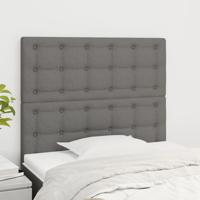 Hoofdborden 2 st 100x5x78/88 cm stof donkergrijs
