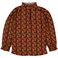 Quapi Meisjes blouse - Rene - AOP zwart bloemen - thumbnail
