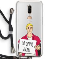 Gimme a call: OnePlus 6 Transparant Hoesje met koord