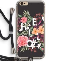 Hello in flowers: iPhone 6 / 6S Transparant Hoesje met koord