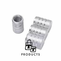 TT-products ventieldoppen 3-rings Silver aluminium 4 stuks zilver - auto ventieldop - ventieldopjes - thumbnail