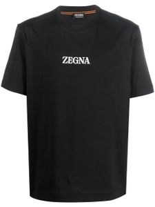 Zegna t-shirt à logo imprimé - Noir