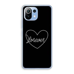 Forever heart black: Xiaomi Mi 11 Lite Transparant Hoesje