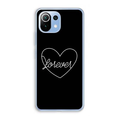 Forever heart black: Xiaomi Mi 11 Lite Transparant Hoesje