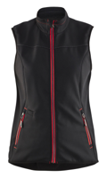 Blåkläder Dames softshell bodywarmer 38512516 | Zwart/Rood | Maat XL - 7330509647776