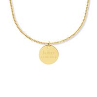 Gegraveerde eigen tekst ketting - 14K GOUD - Goud - 16 mm - Gourmet chain + € 60,00