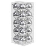 20x Kunststof kerstballen glanzend zilver 8 cm kerstboom versiering/decoratie   -