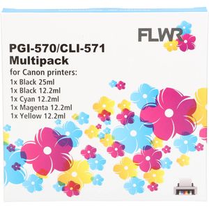 FLWR Canon CLI-571XL Multipack zwart en kleur cartridge