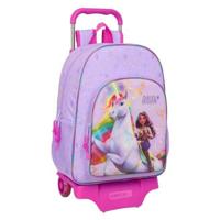 Schoolrugzak met Wielen Unicorn Academy Lila 33 x 42 x 14 cm