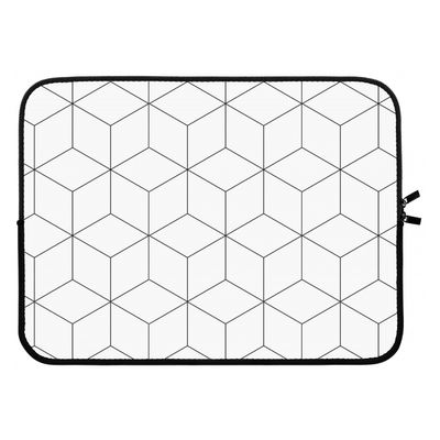 Zwart-witte kubussen: Laptop sleeve 15 inch Zwart-witte kubussen: Laptop sleeve 15 inch