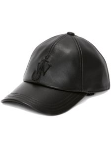 JW Anderson casquette en cuir à logo brodé - Noir