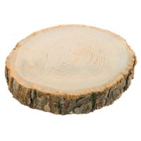 Kaarsenplateau boomschijf met schors - hout - D26 x H4 cm - rond - thumbnail