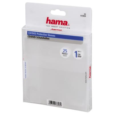 Hama cd/dvd paper sleeves 25-pack transparant