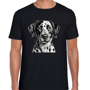 Cadeau/verkleed T-shirt heren - zwart - Dalmatiër hond - honden liefhebber