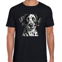 Cadeau/verkleed T-shirt heren - zwart - Dalmatiër hond - honden liefhebber