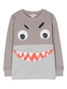 Stella McCartney Kids sweat Shark Visage à design colour block - Gris