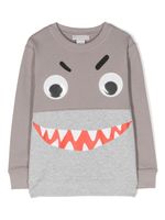 Stella McCartney Kids sweat Shark Visage à design colour block - Gris - thumbnail