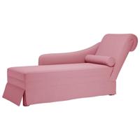 Chaise longue met bolster en rechterarmleuning fluweel roze