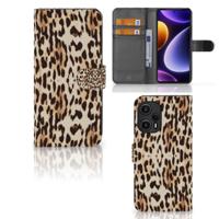 Xiaomi Poco F5 | Telefoonhoesje | Met pasjeshouder | Leopard Xiaomi Poco F5 | Telefoonhoesje | Met pasjeshouder | Leopard