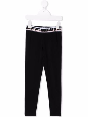 Off-White Kids legging à taille logo - Noir