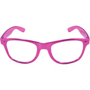 Verkleed bril metallic roze   -
