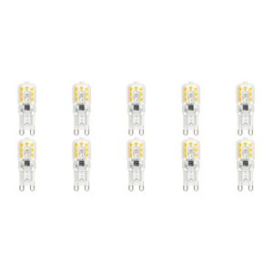 LED Lamp 10 Pack - Velvalux - G9 Fitting - Dimbaar - 3W - Helder/Koud Wit 6000K - Transparant | Vervangt 32W