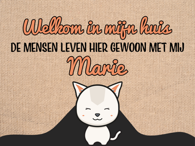 Welkom in mijn huis vinyl tapijt met naam