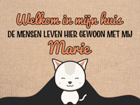 Welkom in mijn huis vinyl tapijt met naam