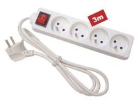 4-voudige stekkerdoos met schakelaar 3 m kabel penaarde - Velleman