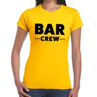 Bar crew / personeel tekst t-shirt geel dames