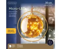Lumineo microled bal 26cm amber/klassiek warm