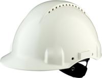 Witte 3M veiligheidshelm met ratelverstelling G3000NUV-VI
