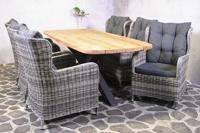 Tuinset Puerto - 6 wicker stoelen met teakhouten tafel - Showmodel Hoofddorp- - Steigerhout,Teak,Wicker- Sens-Line Tuinset Puerto - 6 wicker stoelen met teakhouten tafel - Showmodel Hoofddorp- - Steigerhout,Teak,Wicker- Sens-Line
