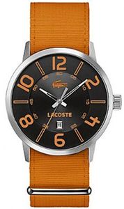 Lacoste horlogeband 2010511 / LC-44-1-14-2213 Nylon / perlon Oranje 24mm + oranje stiksel