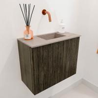 Toiletmeubel Mondiaz Joya Dlux | 50 cm | Meubelkleur Shadow | Faye wastafel Saba Wasbak Rechts | Zonder kraangat(en)