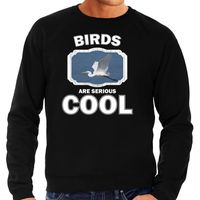 Dieren grote zilverreiger sweater zwart heren - birds are cool trui