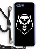 Angry Bear (black): Honor 10 Transparant Hoesje met koord