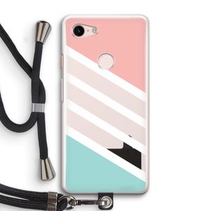 Strepen pastel: Pixel 3 Transparant Hoesje met koord