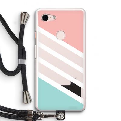 Strepen pastel: Pixel 3 Transparant Hoesje met koord