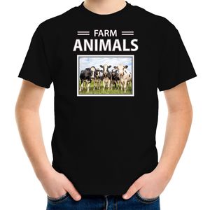 Koe foto t-shirt zwart voor kinderen - farm animals cadeau shirt Kudde koeien liefhebber XL (158-164)  -