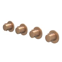 Afbouwdeel IVY Pact Inbouwthermostaat 3 Stopkranen Symmetry Met Ronde Rozetten Geborsteld Mat Koper PVD