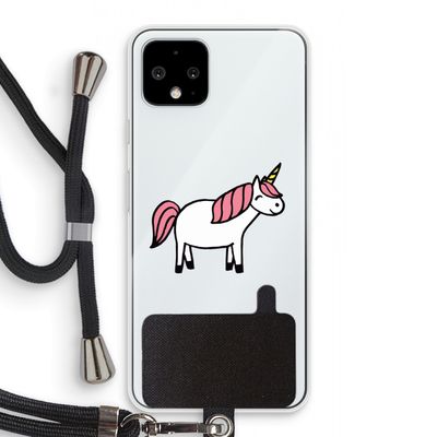 Eenhoorn: Pixel 4 Transparant Hoesje met koord