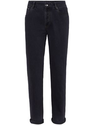 Brunello Cucinelli jean à coupe cigarette - Bleu